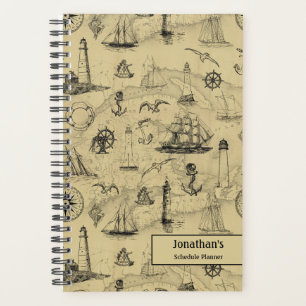 Nautical Vintage Personalised Weekly Schedule Planner