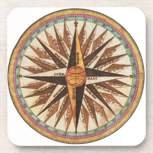 Nautical Vintage Ship’s Compass Navigator Sailing Coaster