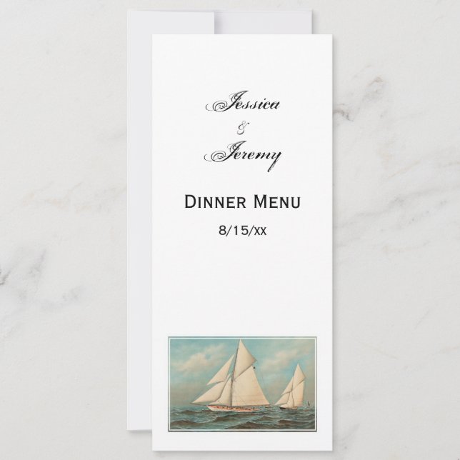 Nautical Vintage Yachts Racing #1 Invitation (Front)