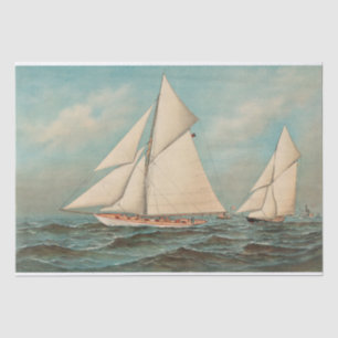Nautical Vintage Yachts Racing #1 Tissue Paper