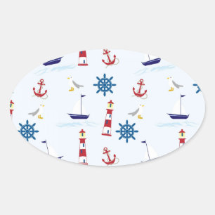 nautical-wallpaper-background-paper oval sticker
