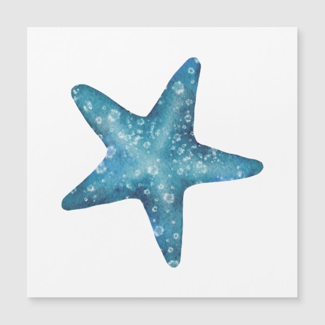 Nautical Watercolor Blue Starfish (Front)