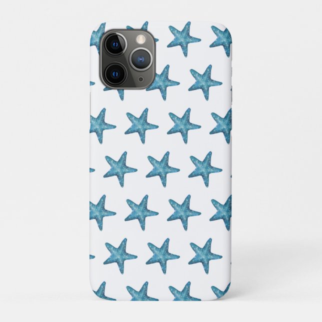 Nautical Watercolor Blue Starfish Case-Mate iPhone Case (Back)
