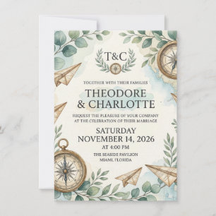 Nautical Watercolor Charm Invitation