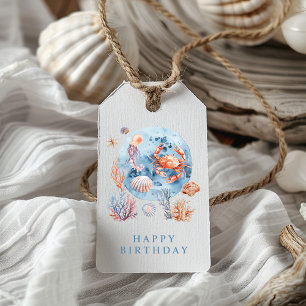 "Nautical Watercolor Coral Reef Delights Gift Tags