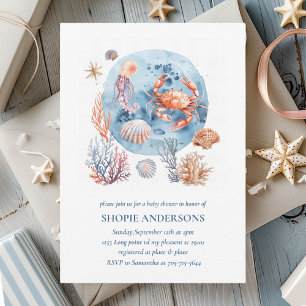 "Nautical Watercolor Coral Reef Delights  Invitation