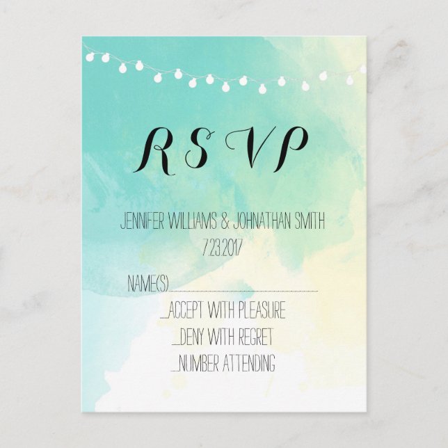 Nautical watercolor RSVP cards (Front)