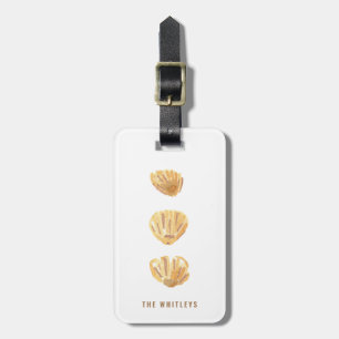 Nautical Watercolor Seashells Luggage Tag