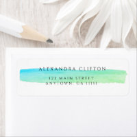 Nautical Watercolor Streak Return Address Labels