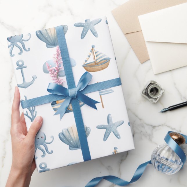 Nautical Watercolor  Wrapping Paper (Gifting)