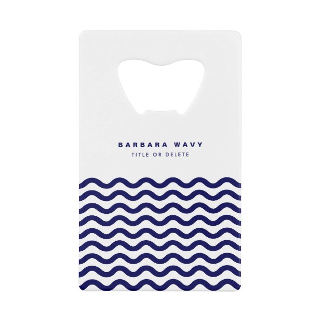 Nautical Waves Navy Blue Trendy Stylish 9 Waves (Front)