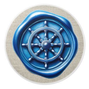 Nautical Wax Stamp Image Beach Drawer Knobs