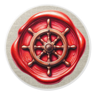 Nautical Wax Stamp Image Beach Drawer Knobs