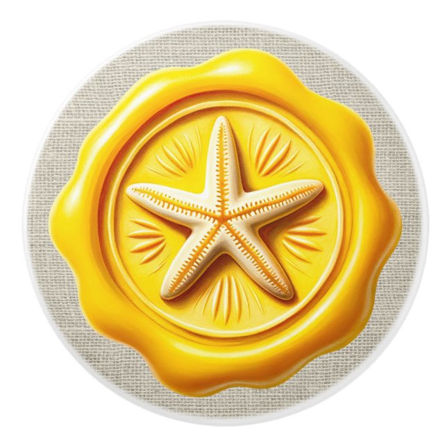 Nautical Wax Stamp Image Beach Drawer Knobs (Front)