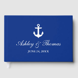 Nautical Wedding Anchor Blue Guest Book
