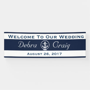 Nautical Wedding Banner -  2.5' x 8'