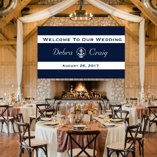 Nautical Wedding Banner 3' x 5'