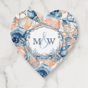 Nautical Wedding Beach Sea Shell Flowers Favour Tags