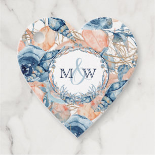 Nautical Wedding Beach Sea Shell Flowers Favour Tags