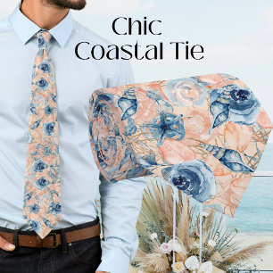 Nautical Wedding Beach Sea Shell Flowers Tie
