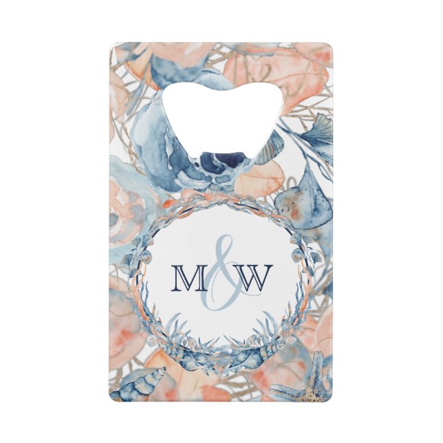 Nautical Wedding Beach Seashell and Roses (Back)