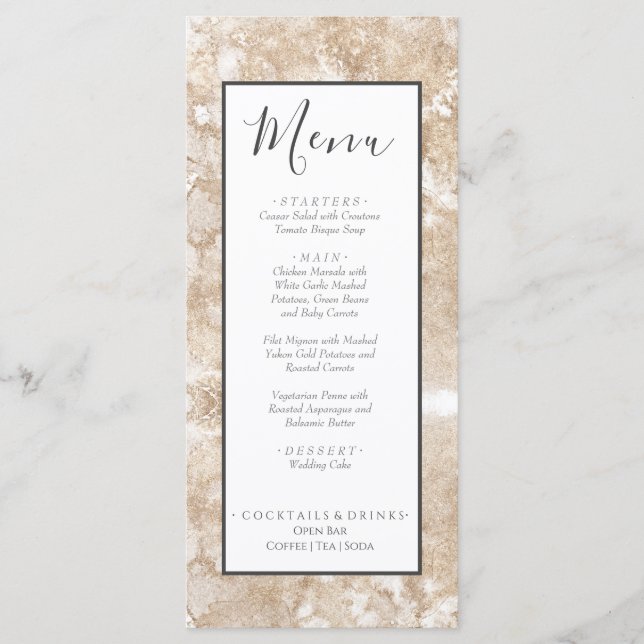 Nautical Wedding Beach Seashell and Roses Menu (Front)