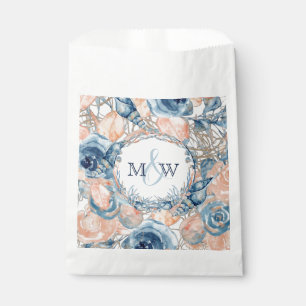 Nautical Wedding Beach Seashell n Roses Favour Bags