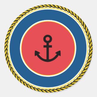Nautical Wedding Classic Round Sticker