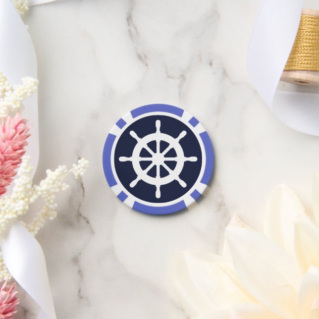 Nautical wedding custom drink token poker chips (Wedding)