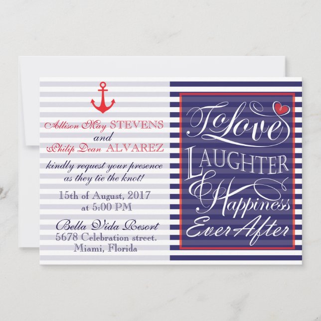 Nautical wedding design invitation (Front)
