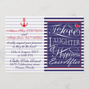 Nautical wedding design invitation