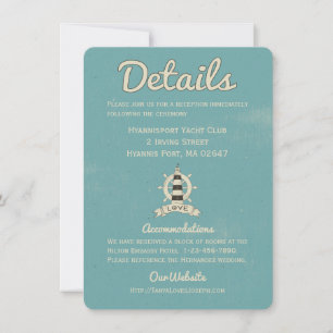 Nautical Wedding Details Blue Teal Lighthouse Invitation