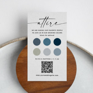 Nautical Wedding Dress Code + QR Code   Attire Enclosure Card