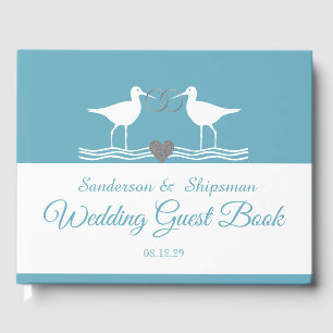 Nautical Wedding Duty Blue Sandpiper Guest Book