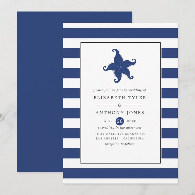 Nautical Wedding Invitation (Front/Back)