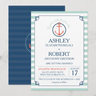 Nautical Wedding Invitation - Anchor
