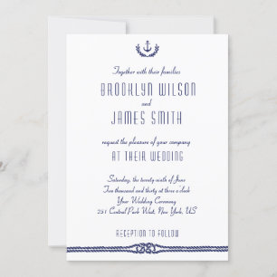 Nautical Wedding Invitations With Anchors
