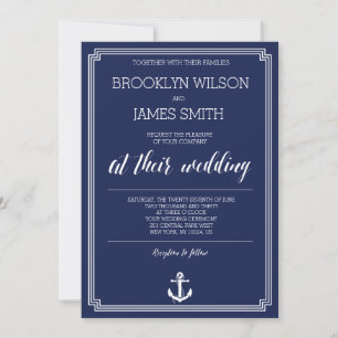 Nautical Wedding Invitations With White Frame
