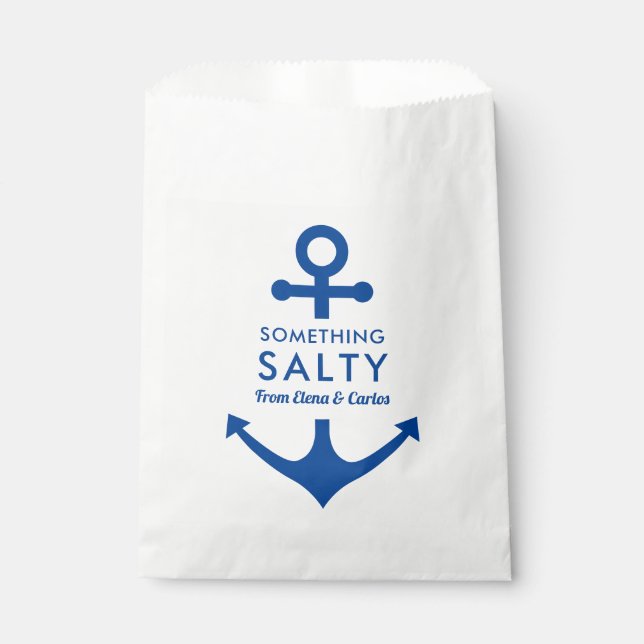 Nautical Wedding on a Boat by the Sea Salty Snack Favour Bags (Front)