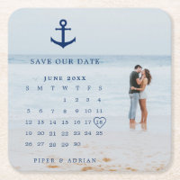 Nautical Wedding Photo Calendar Save the Date