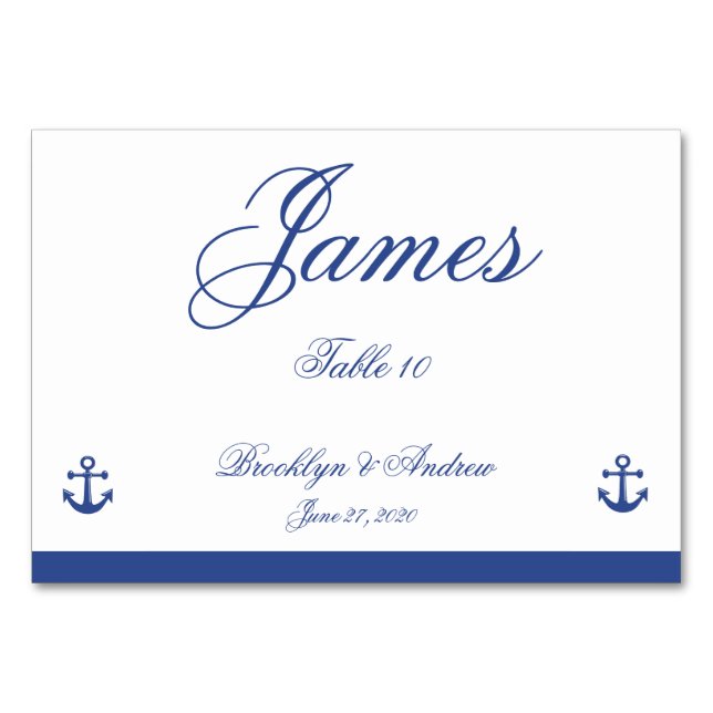 Nautical Wedding Place Cards (Front)