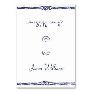 Nautical Wedding Place Cards With Anchors