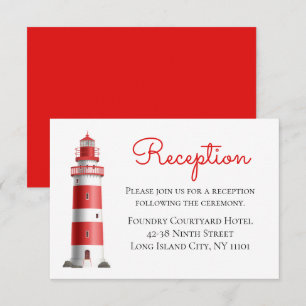 Nautical Wedding Reception Lighthouse Beach Summer Invitation