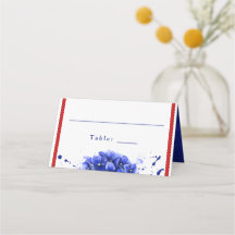 Nautical Wedding Red Blue Hydrangea Paint Drip