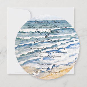Nautical wedding rehearsal dinner invitation