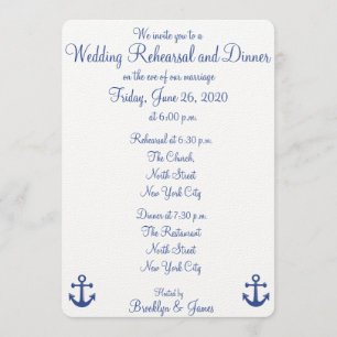 Nautical Wedding Rehearsal Dinner Invitations