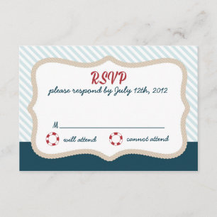 Nautical wedding RSVP Card