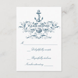 Nautical wedding RSVP cards