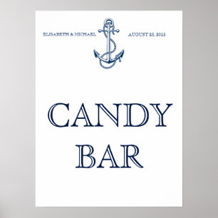 Nautical wedding signage, Candy Bar or your text Poster