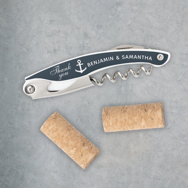 Nautical Wedding Thank You Favours Navy Blue Custo Corkscrew (Nautical Wedding Thank You Favors Navy Blue Custom Waiter's Corkscrew
)